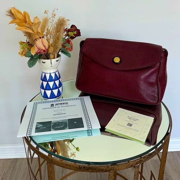 Fendi Vintage Crossbody Bag Bordeaux 1925 Stamp - Picture 3 of 15